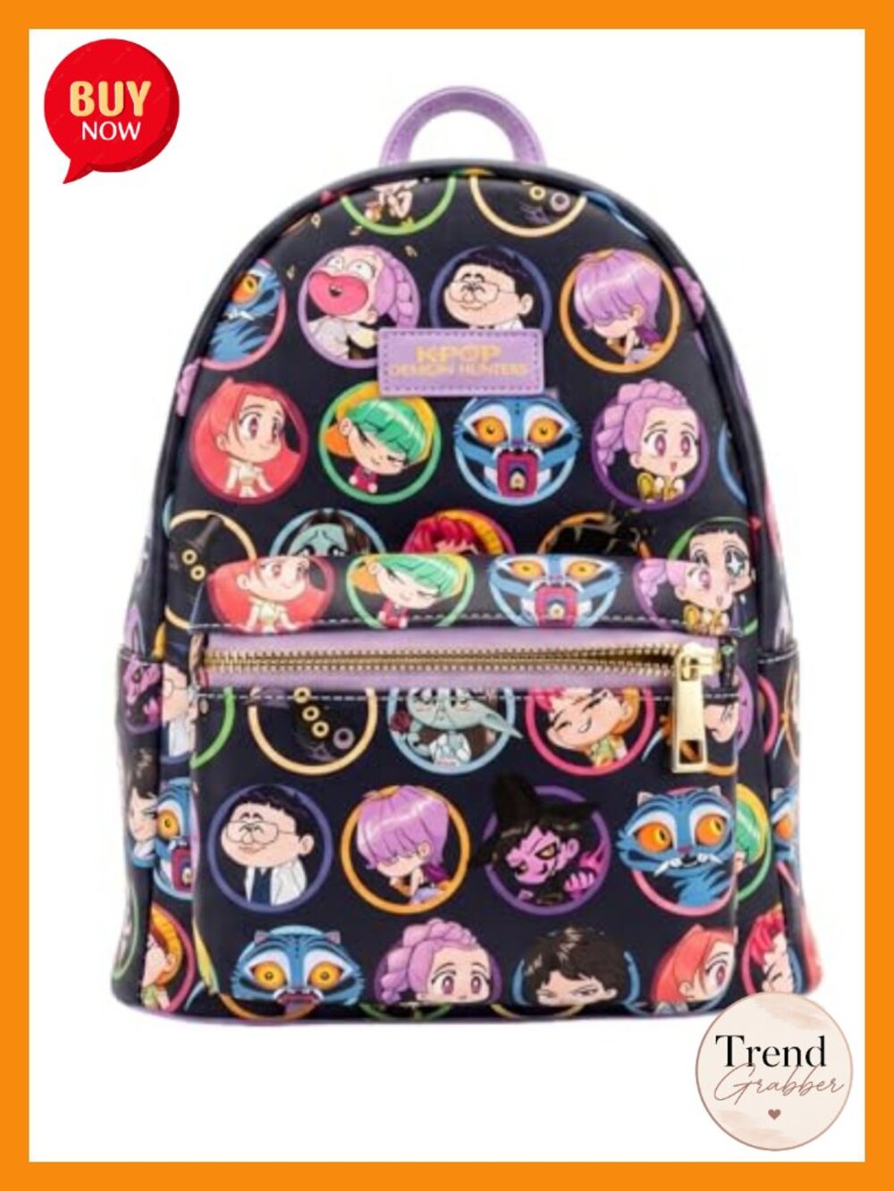Kpop Demon Hunters Chibi Character Mini Backpack Kawaii Streetwear AOP